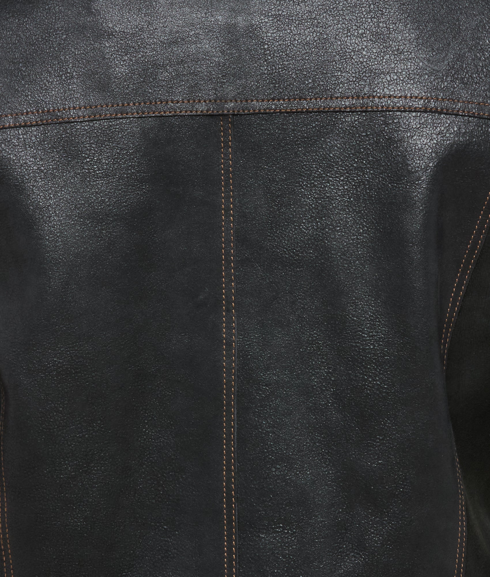 Leather Trucker Jacket :: Black - Image 12
