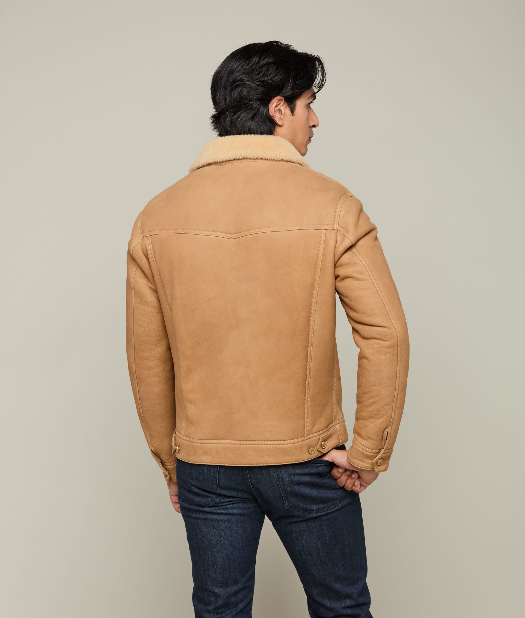 Kyle Shearling Trucker Jacket :: Natural - Image 3