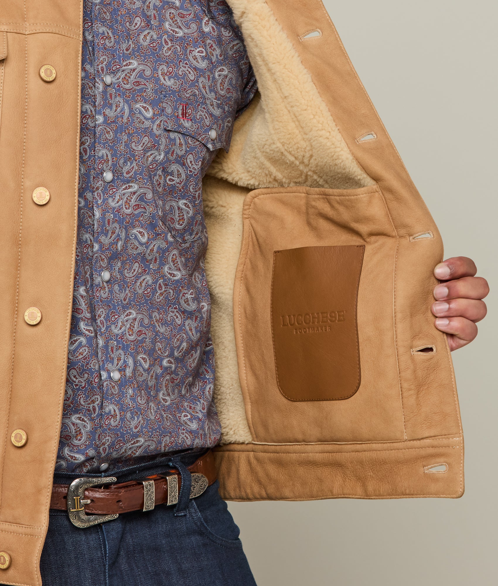 Kyle Shearling Trucker Jacket :: Natural - Image 9