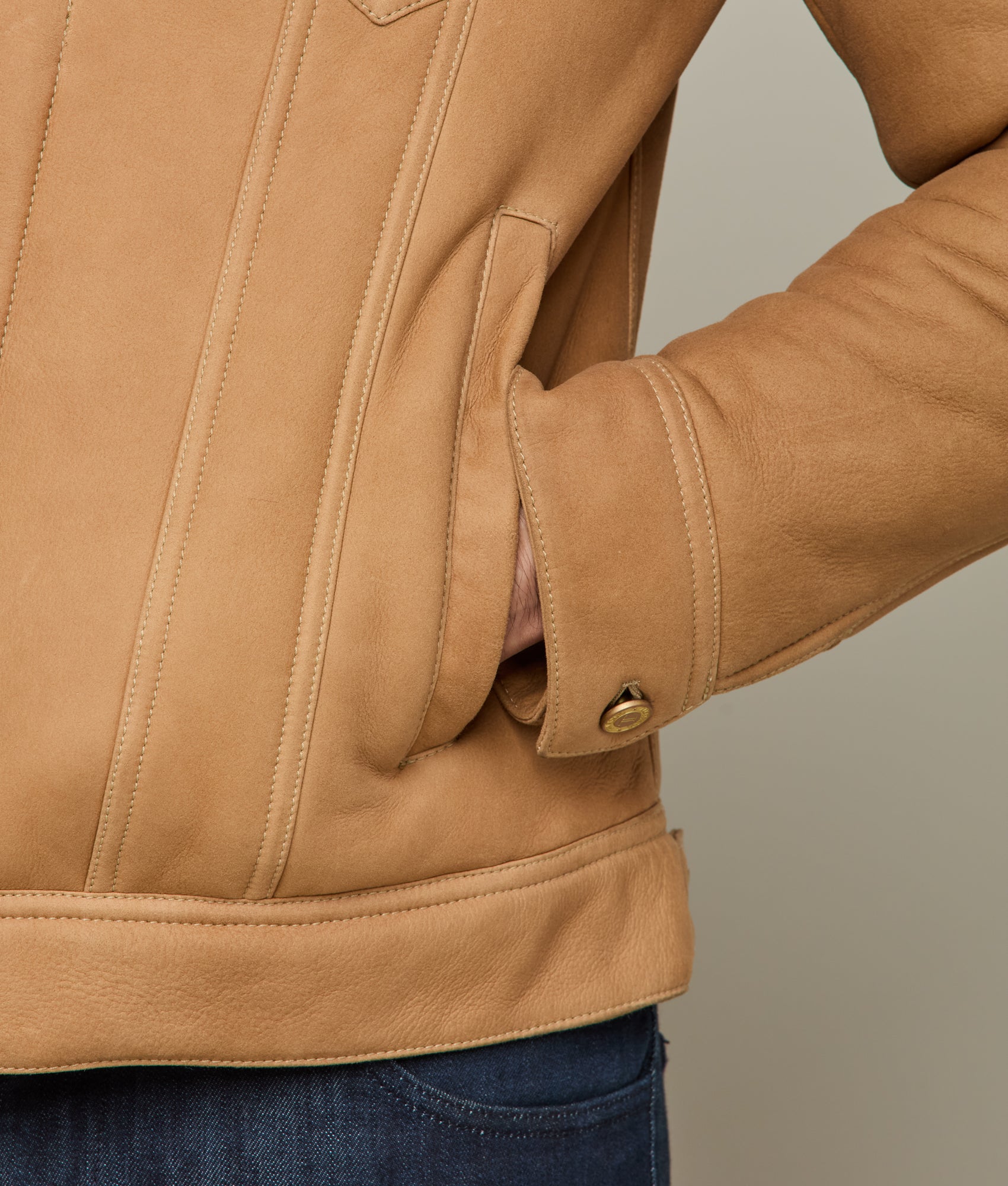 Kyle Shearling Trucker Jacket :: Natural - Image 7