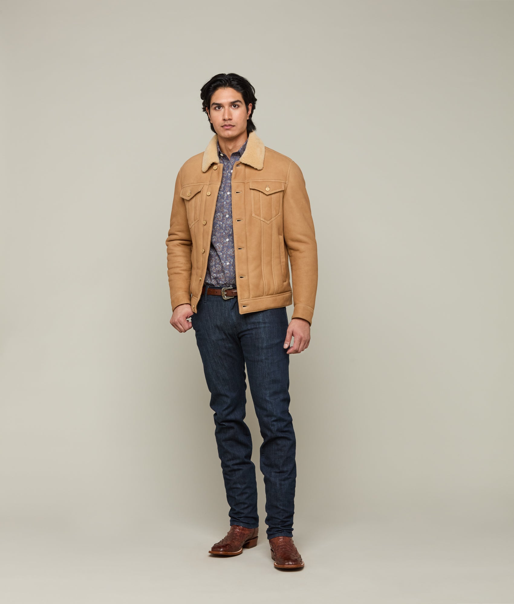 Kyle Shearling Trucker Jacket :: Natural - Image 10