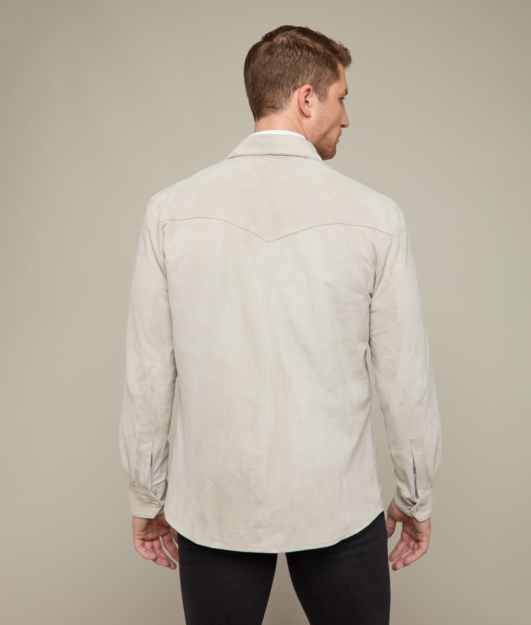 Suede Overshirt :: Grey - Image 3