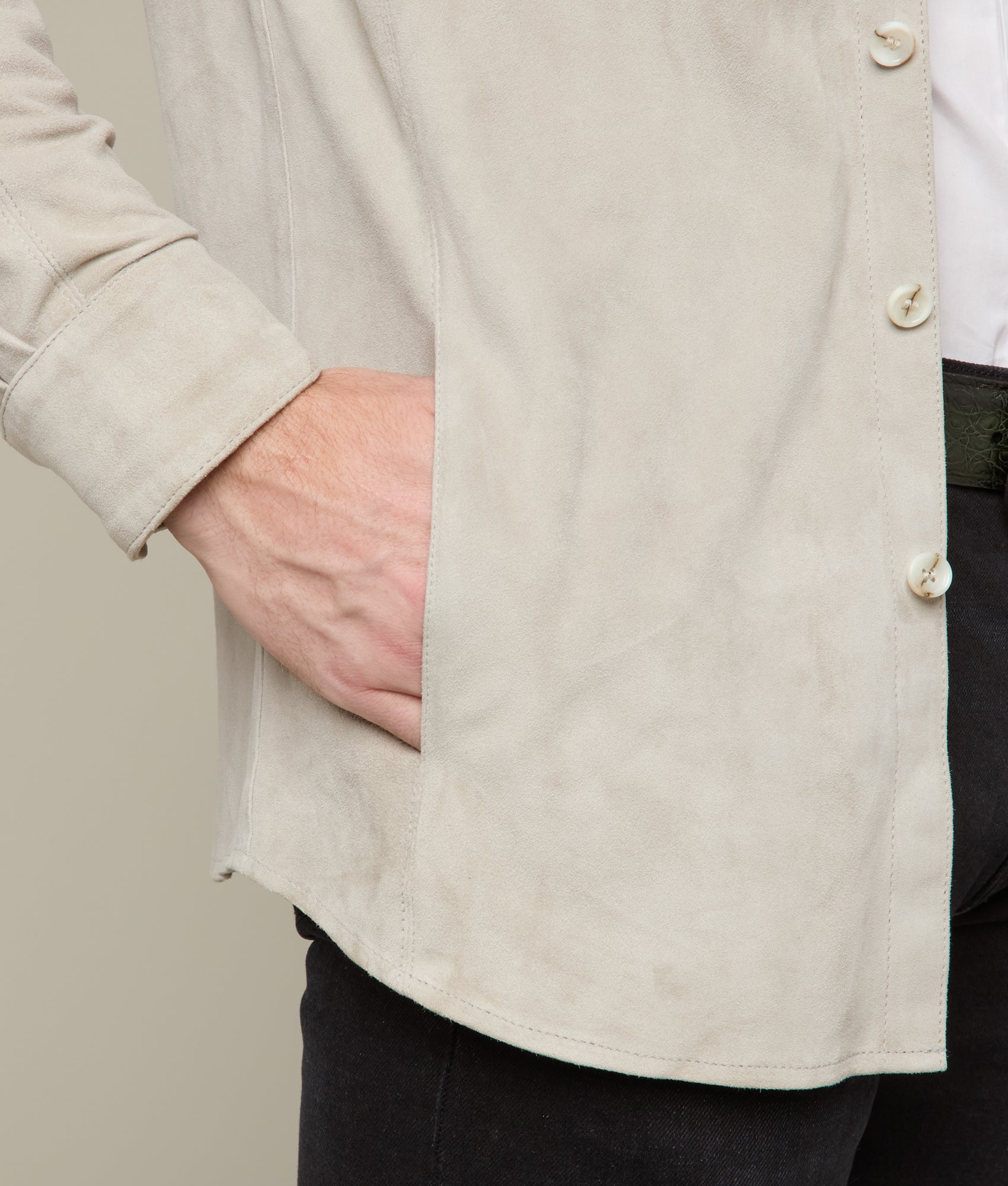 Suede Overshirt :: Grey - Image 6