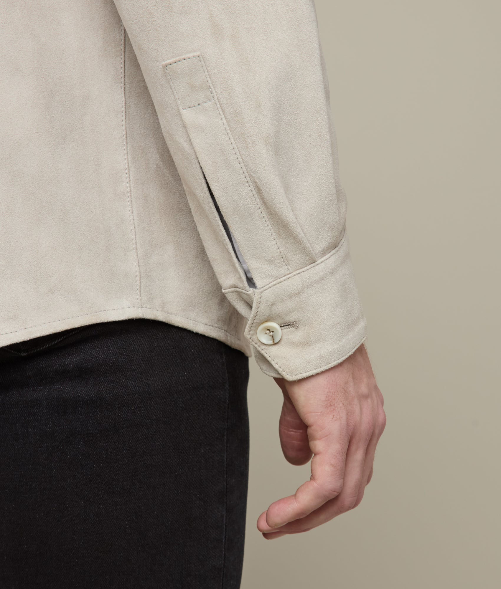 Suede Overshirt :: Grey - Image 4