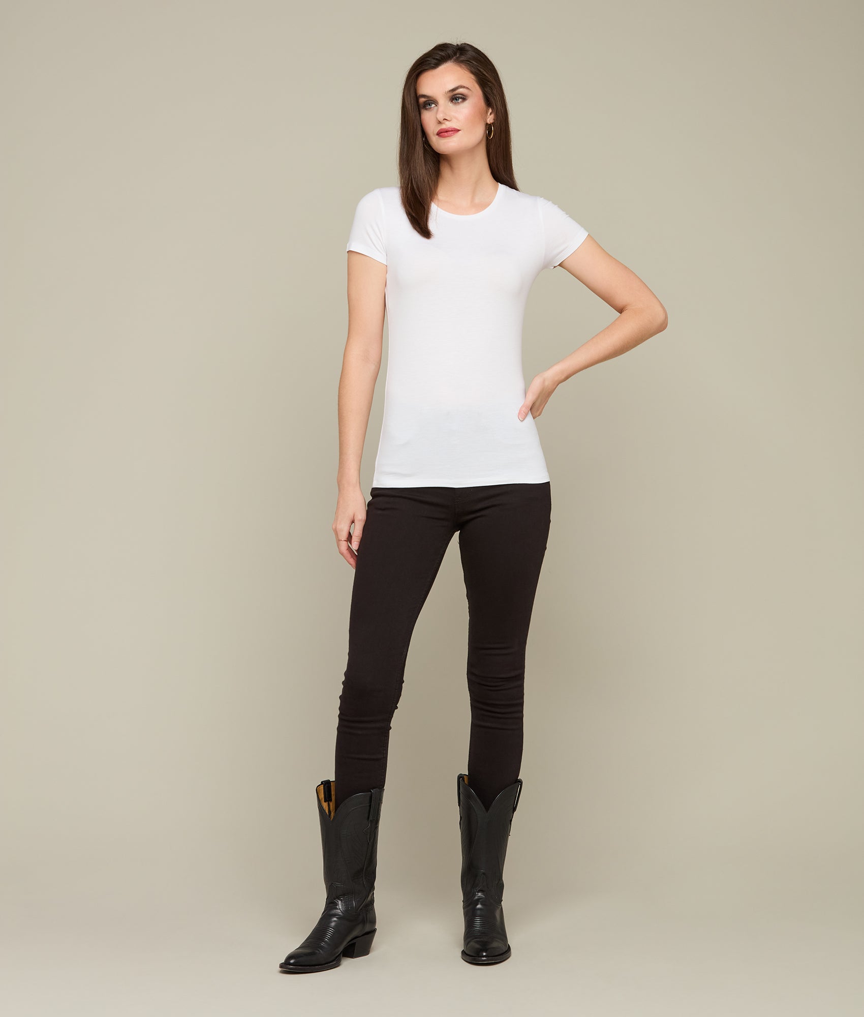 Short Sleeve Soft Touch Tee :: White - Image 4