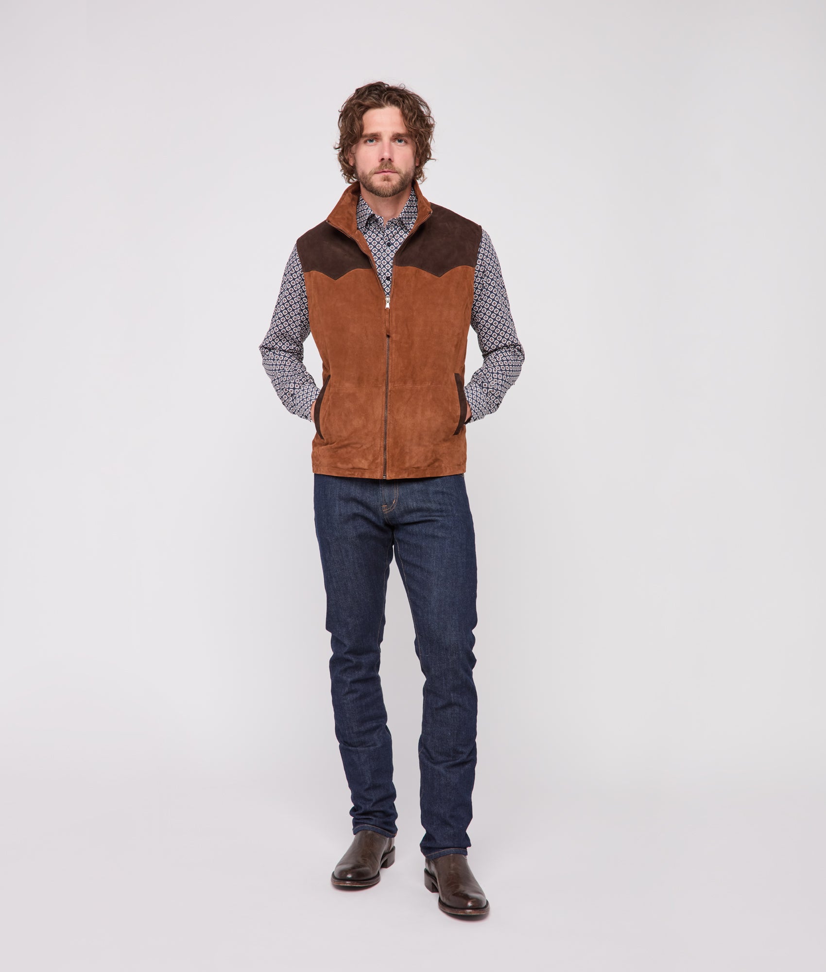 Rit Two-Tone Vest :: Brown - Image 3