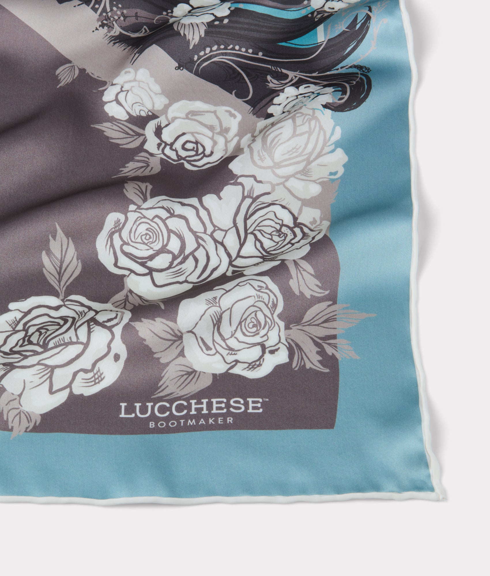 Cavalry Rose Scarf :: Blue - Image 3