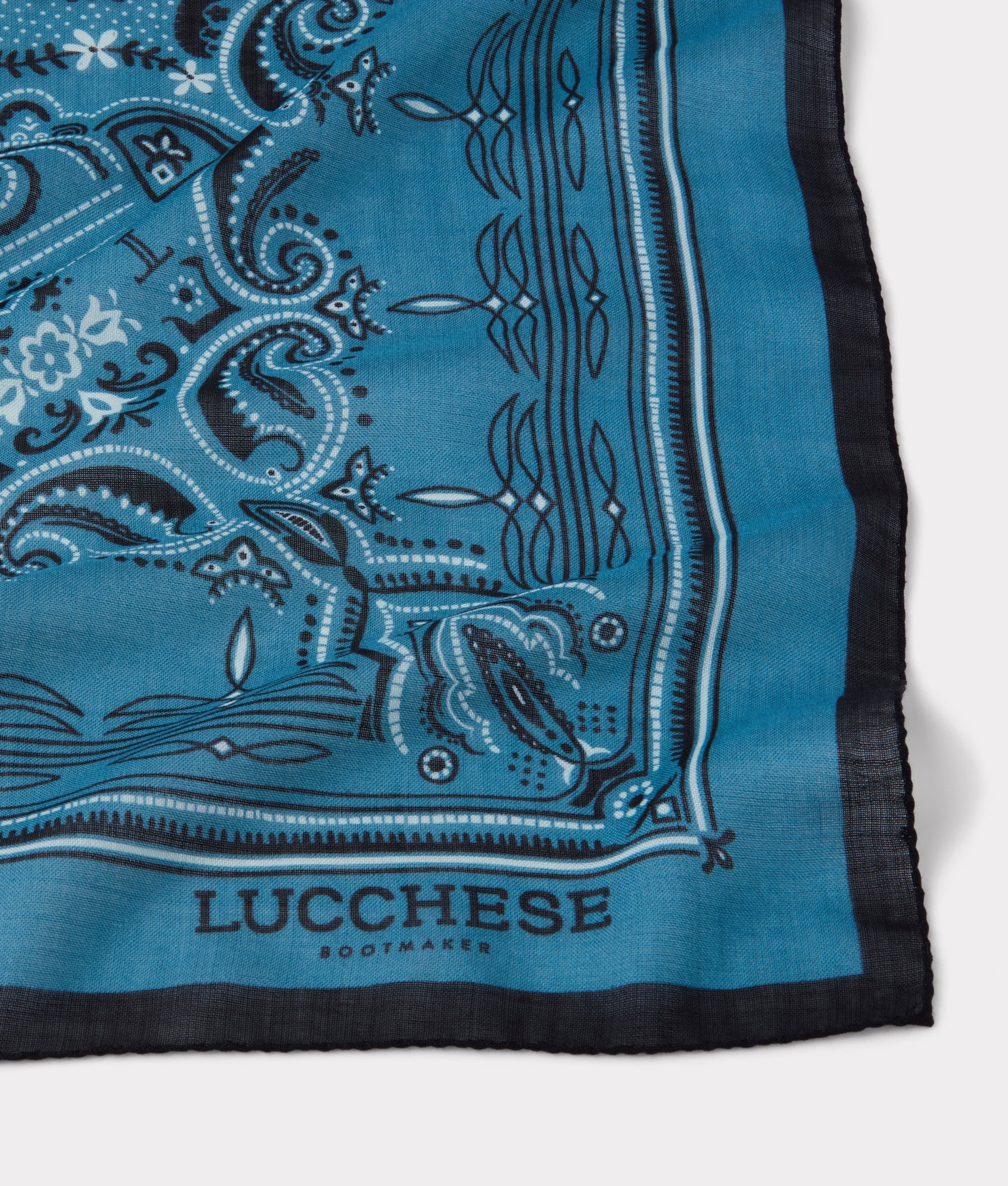 Mirrored L Silk Wool Scarf :: Blue - Image 2