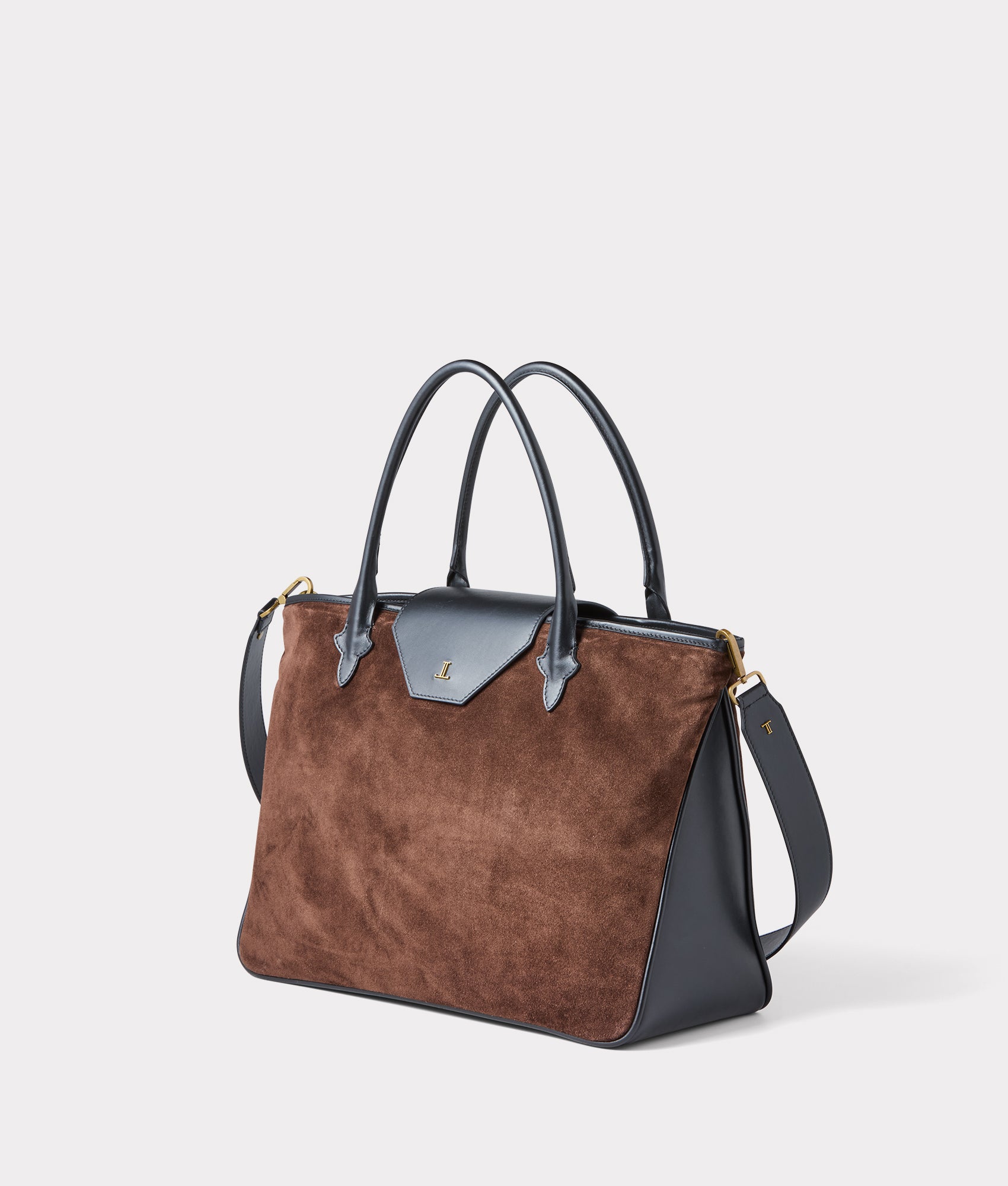 Large Roma Suede Tote :: Brown - Image 8