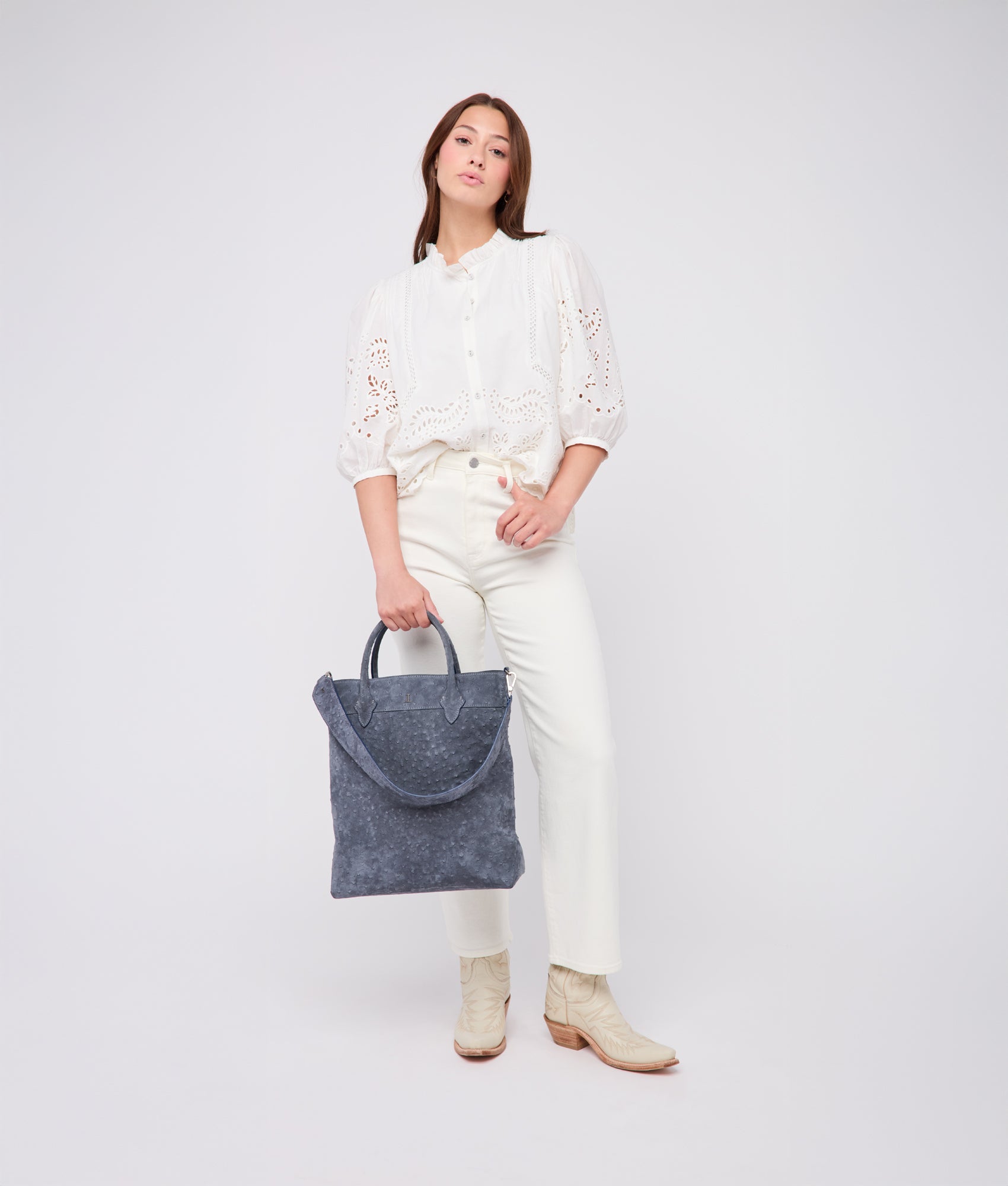 Large Lola Exotic Shopper :: Storm Blue - Image 7