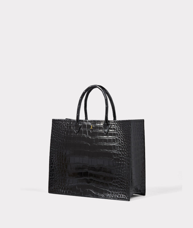 Large Alice Exotic Book Tote :: Black - Image 6