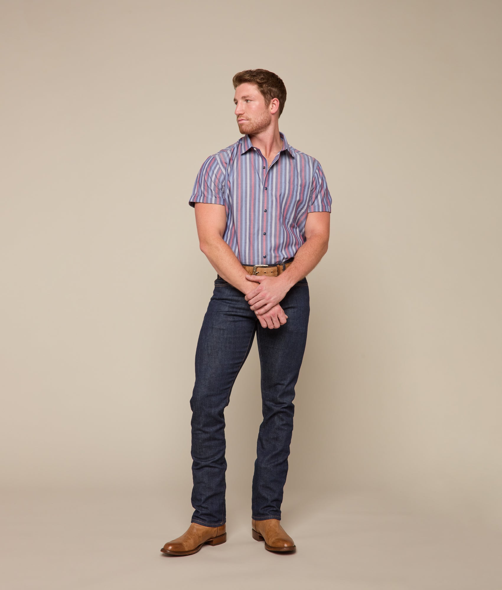 Lucchese x Parker McCollum Short Sleeve Snap :: Purple/Red/Blue Multi - Image 3
