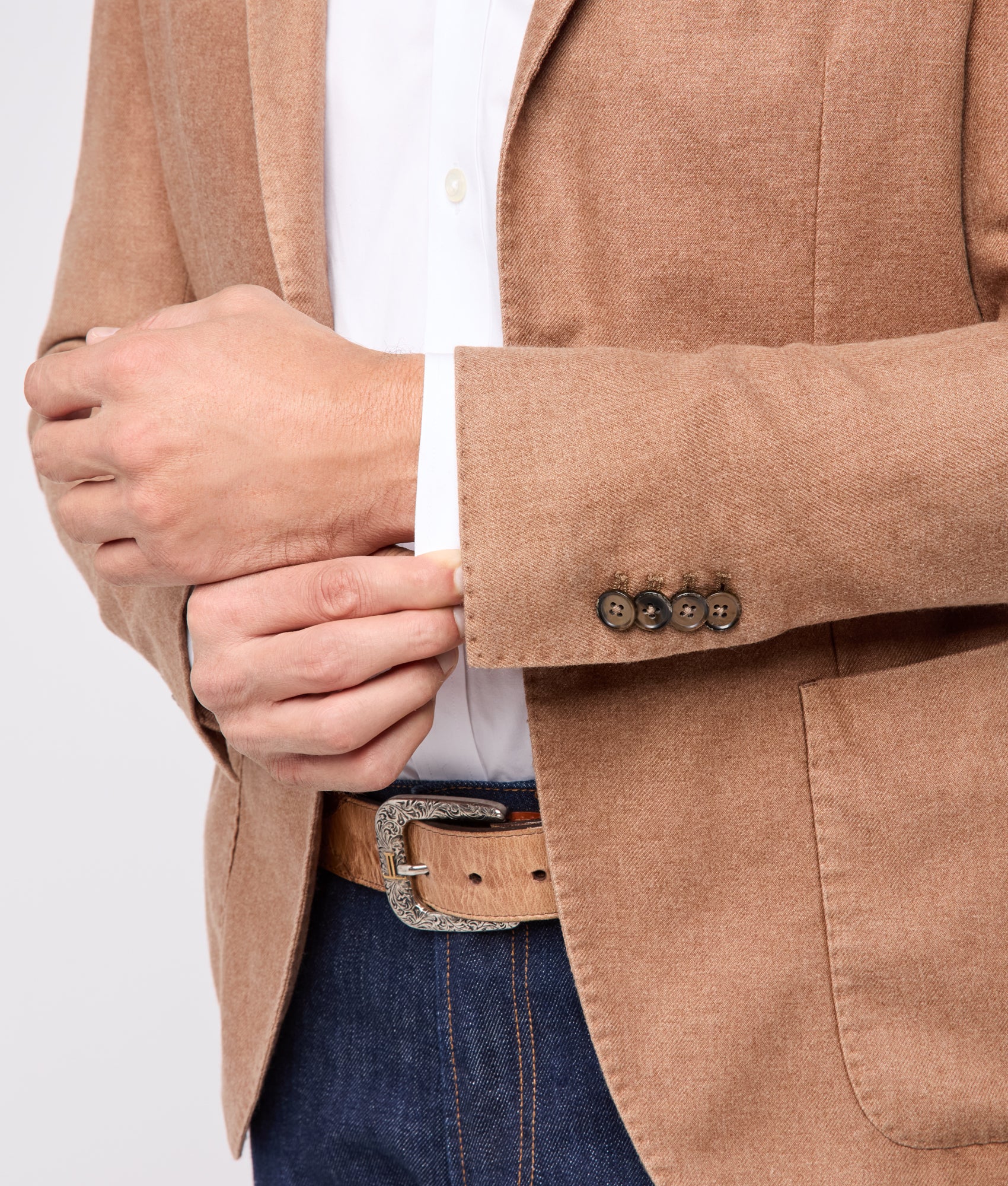 Herringbone Sport Coat - Modern Fit :: Toffee - Image 3