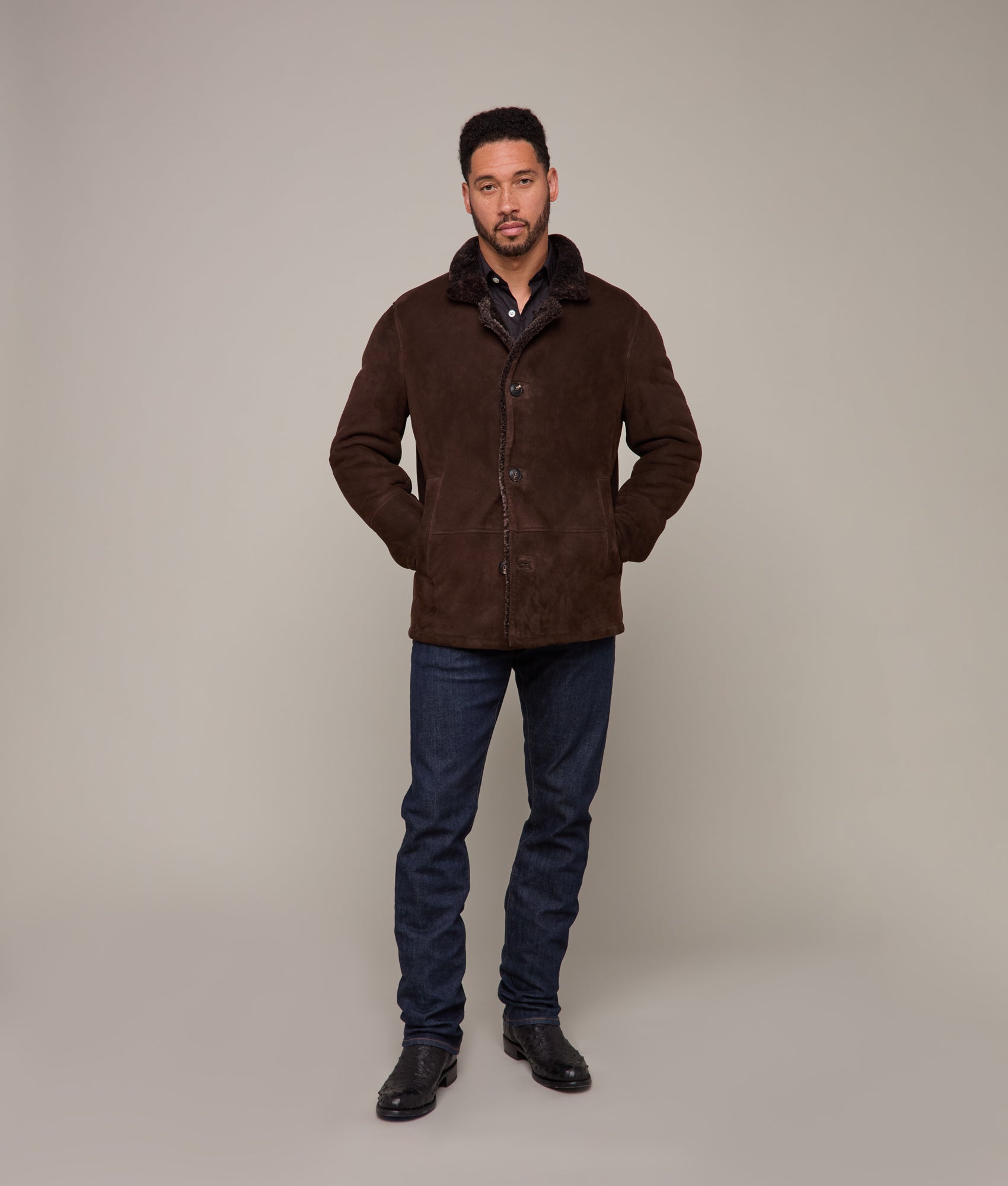Bruce Shearling Coat :: Espresso - Image 4