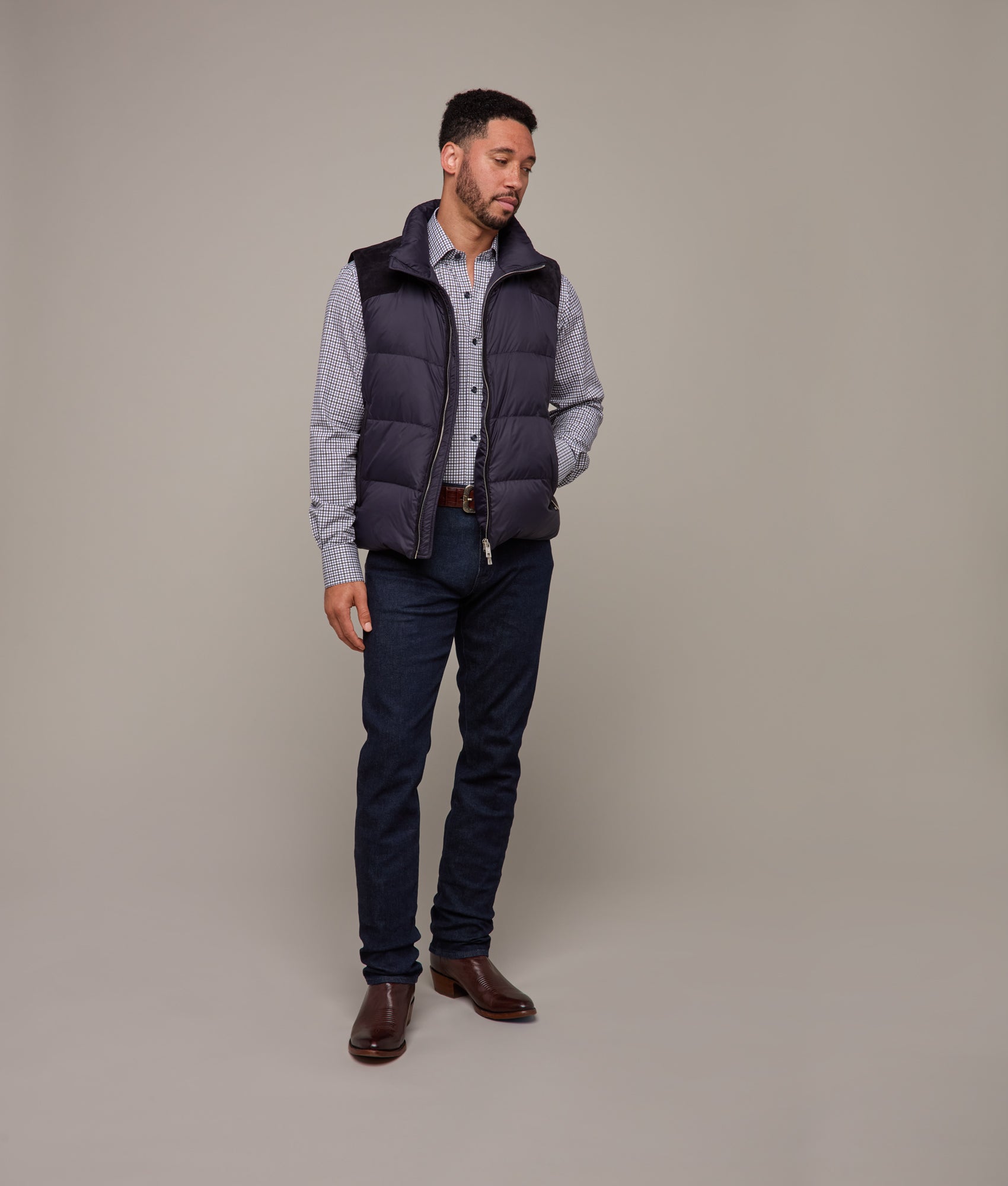 Vaquero Puffer Vest :: Navy - Image 14