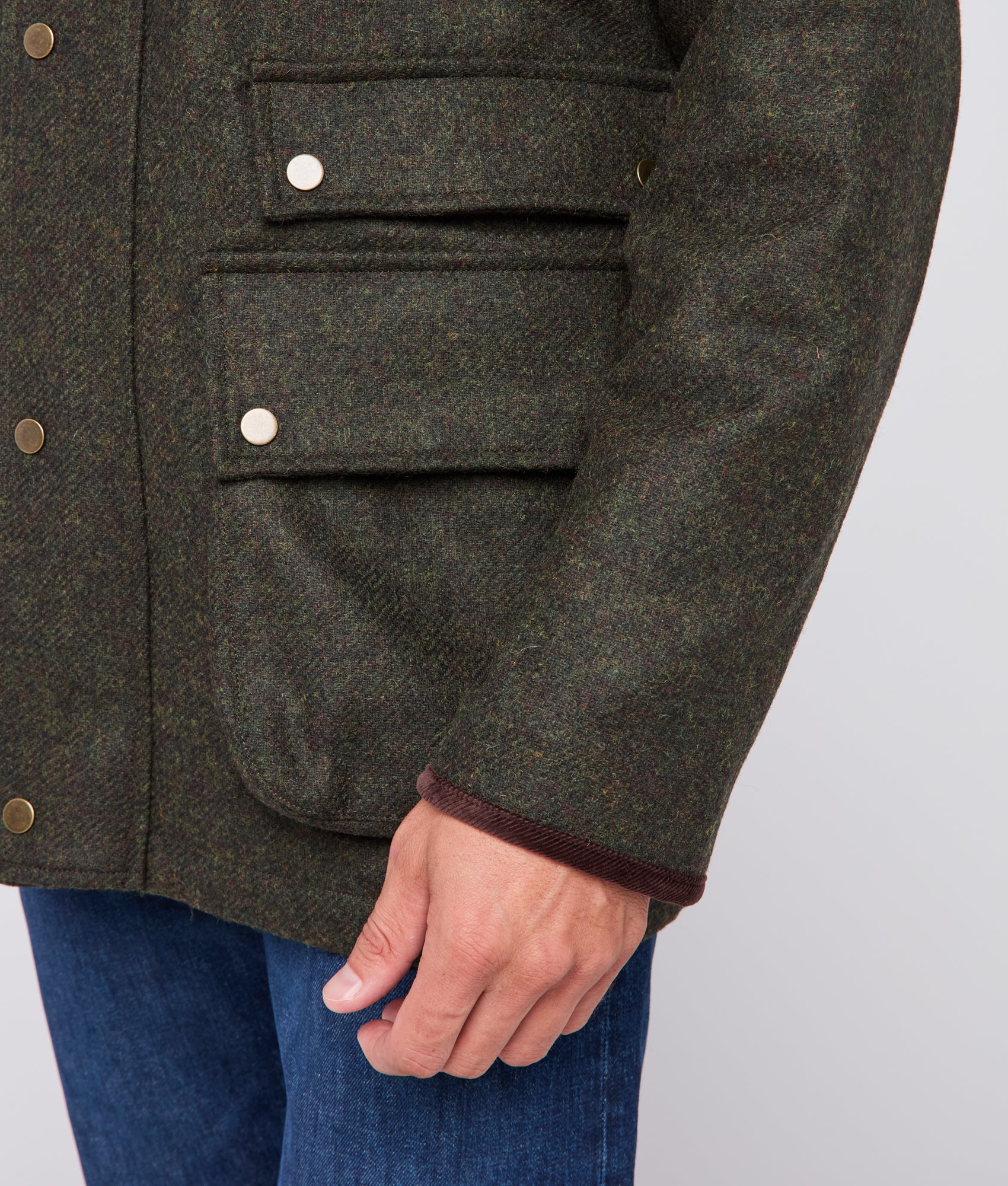 Charles Shetland Wool Jacket :: Forest Green - Image 7