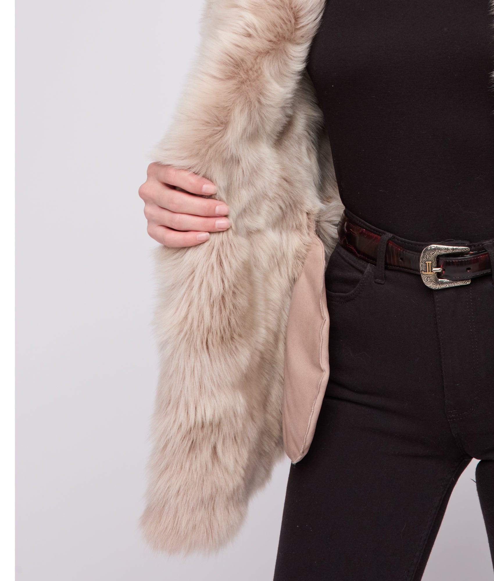 Skye Shearling Coat :: Grey - Image 5