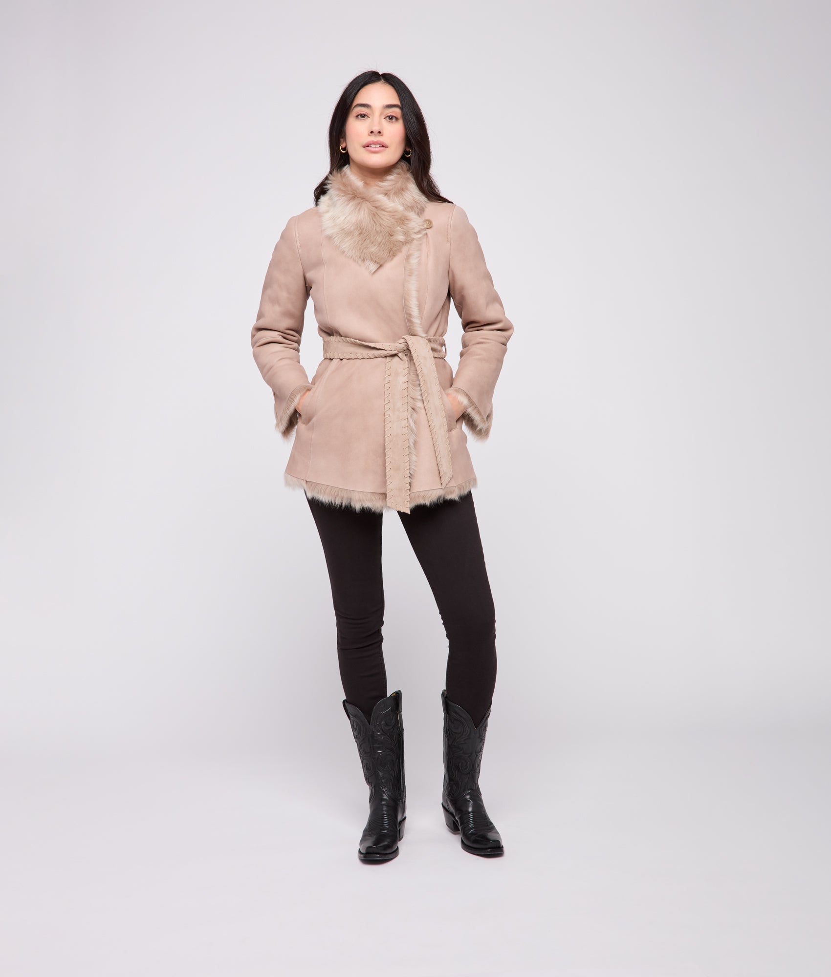 Skye Shearling Coat :: Grey - Image 13