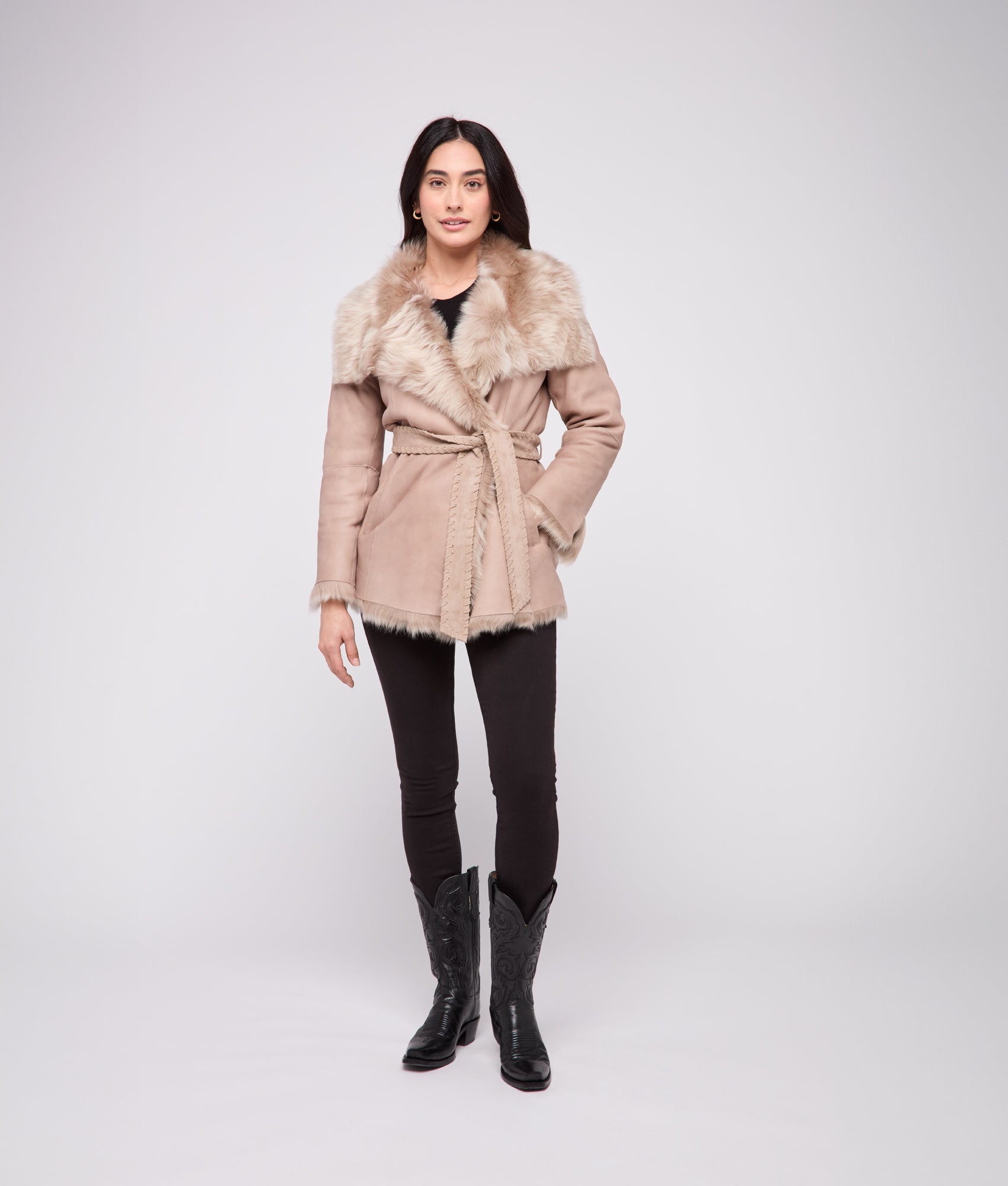 Skye Shearling Coat :: Grey - Image 12