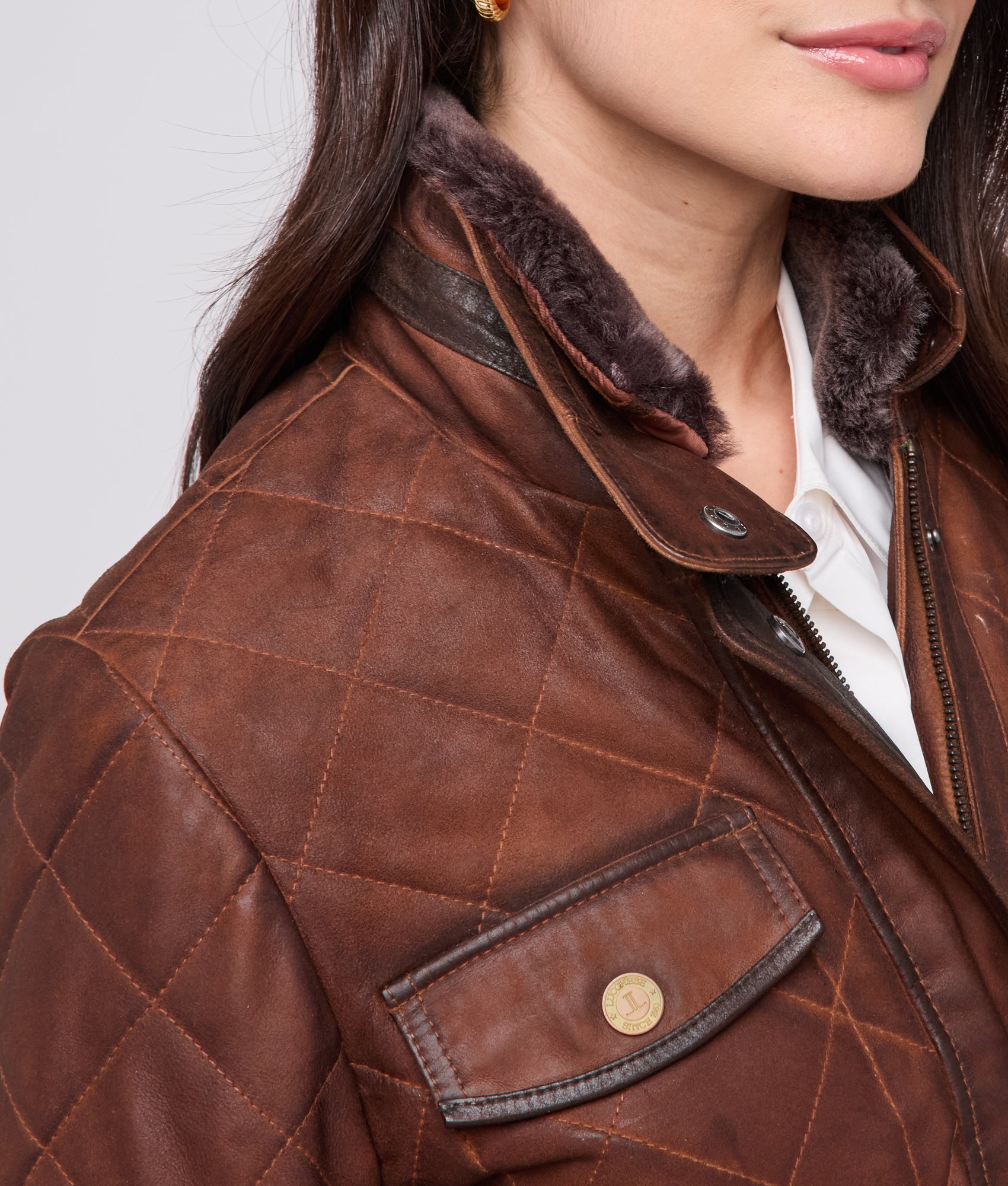 Wasatch Quilted Leather Jacket :: Bourbon - Image 10