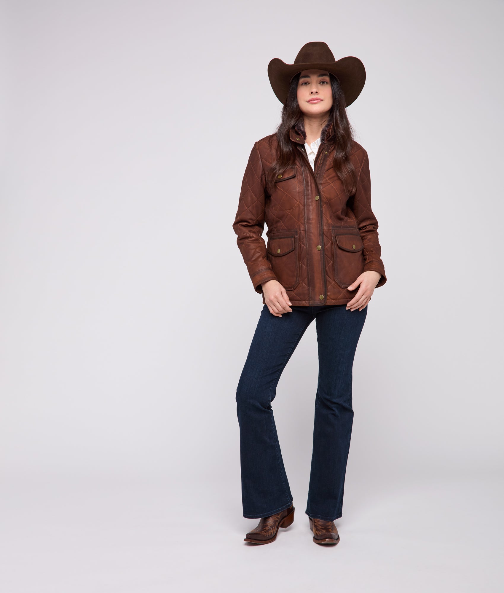 Wasatch Quilted Leather Jacket :: Bourbon - Image 4