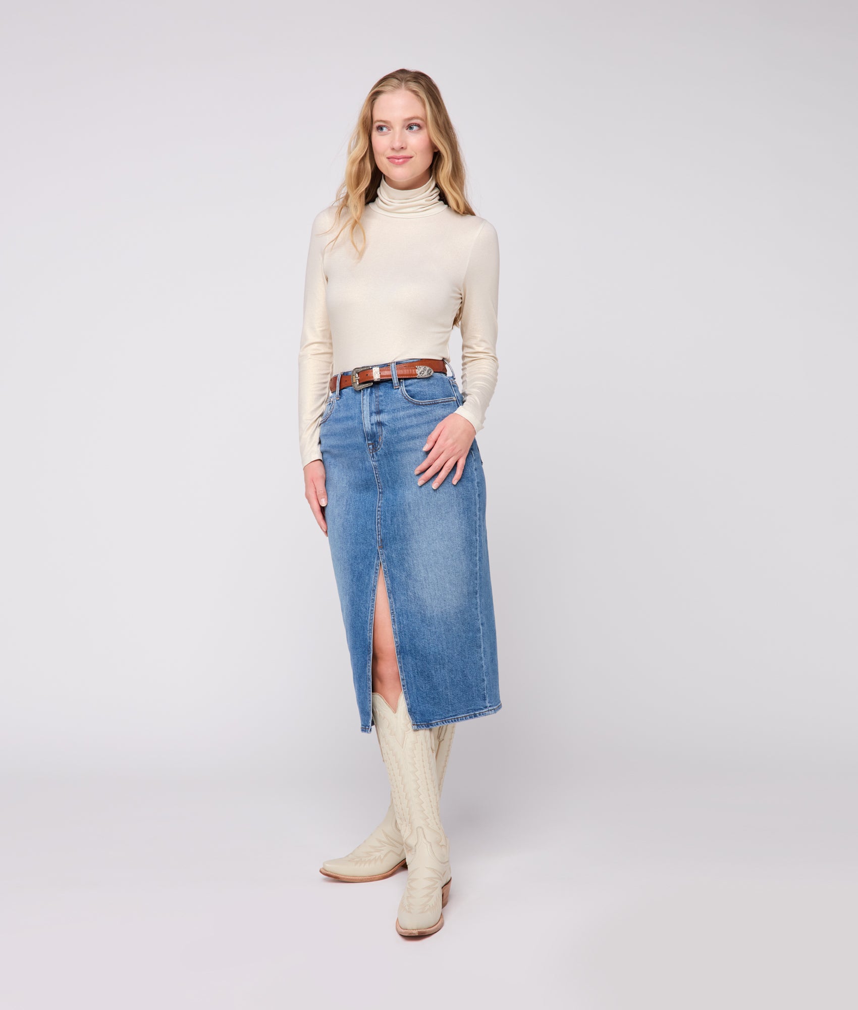 Aria Turtleneck :: Ivory - Image 6