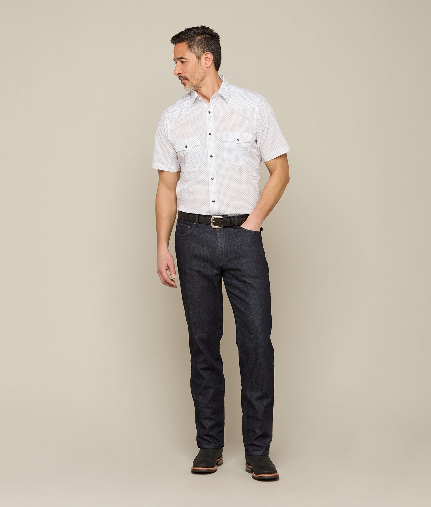 Austin Classic Fit :: Blue And Navy Circle Print - Image 4