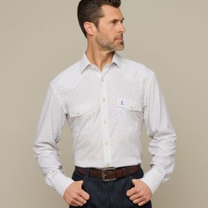 El Paso Prints :: Blue-White With Navy Diamonds