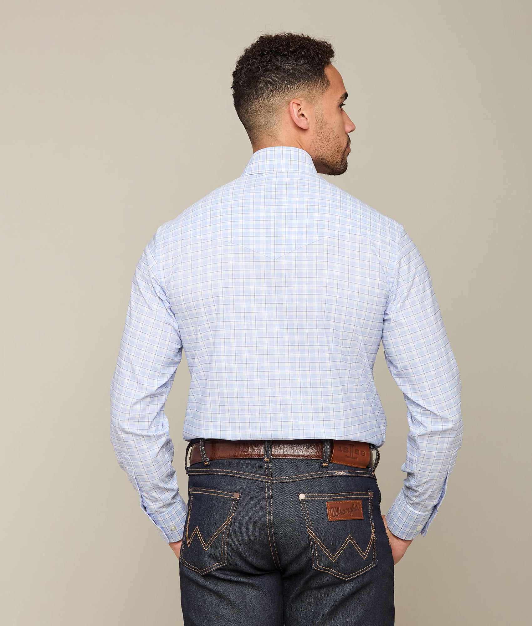 San Antonio :: White And Blue Graph Plaid - Image 3